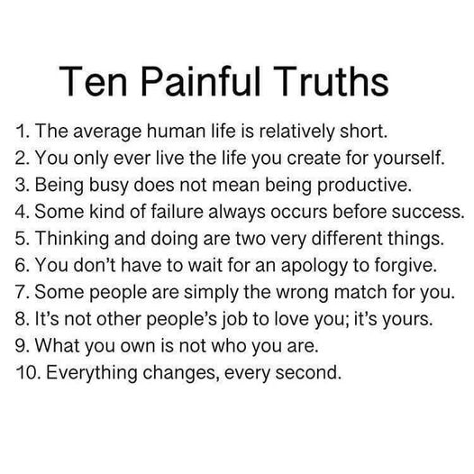 #PainfulTruths #Truths